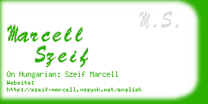 marcell szeif business card